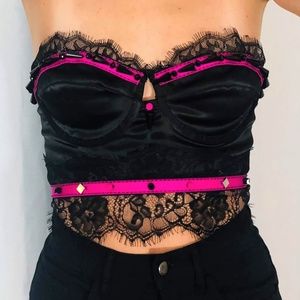 Hot Pink Top Incrusted With Metals